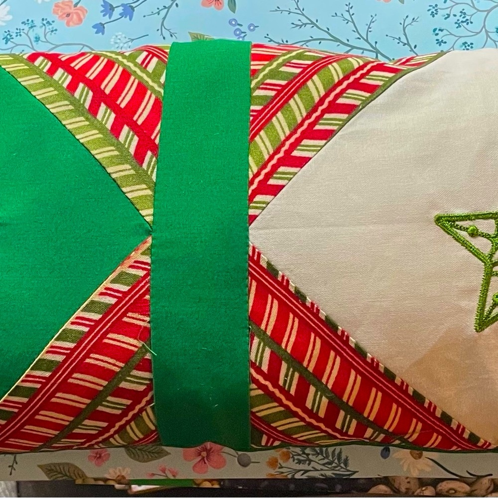Festive Green and Red Holiday Pillow